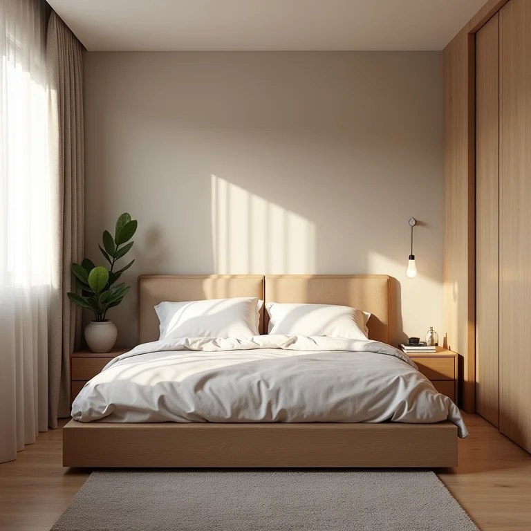 Falta de personalização em quarto de casal pequeno