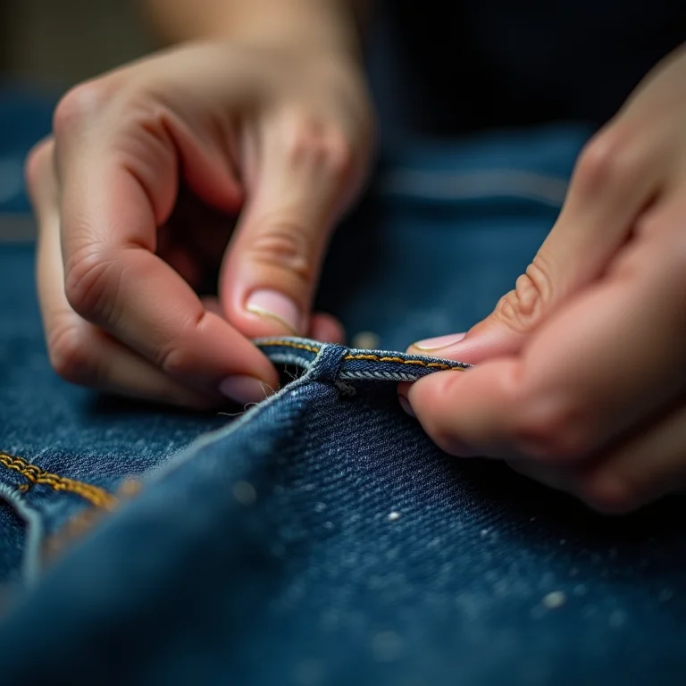 Fazendo barra simples em calça jeans