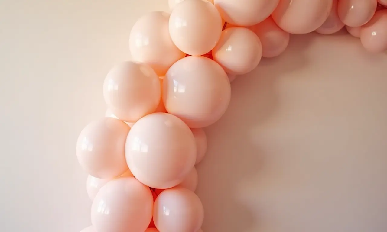 Fixação de arco de balões sem danificar a parede.