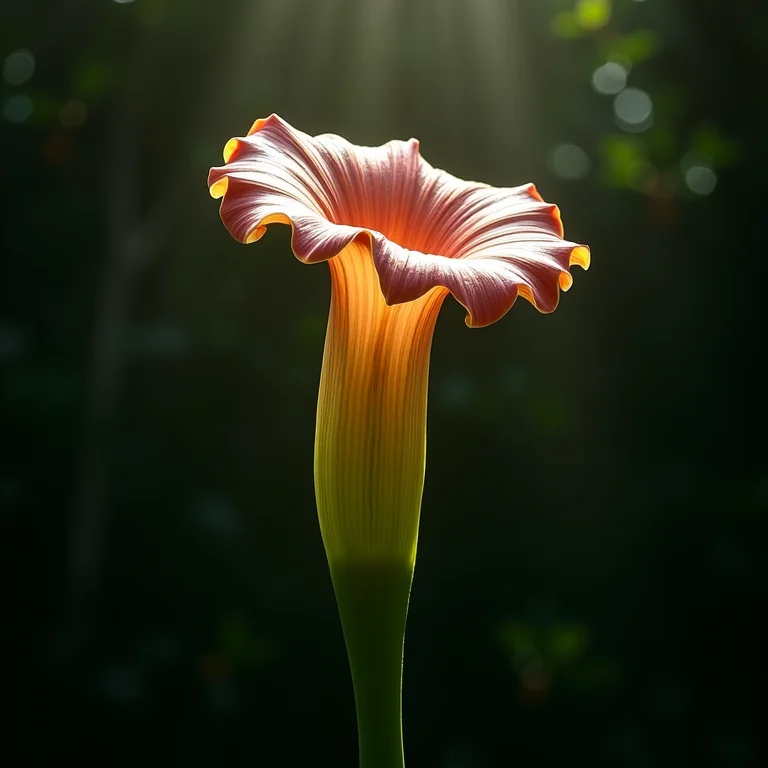 Flor-cadáver em um jardim botânico.