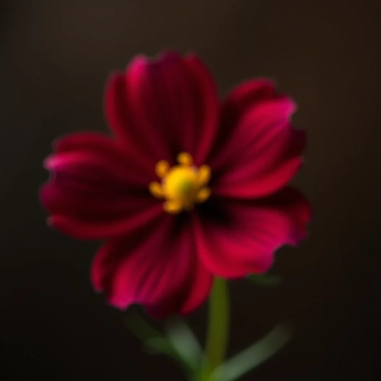 Flor de Chocolate Cosmos (Cosmos atrosanguineus) em fundo desfocado