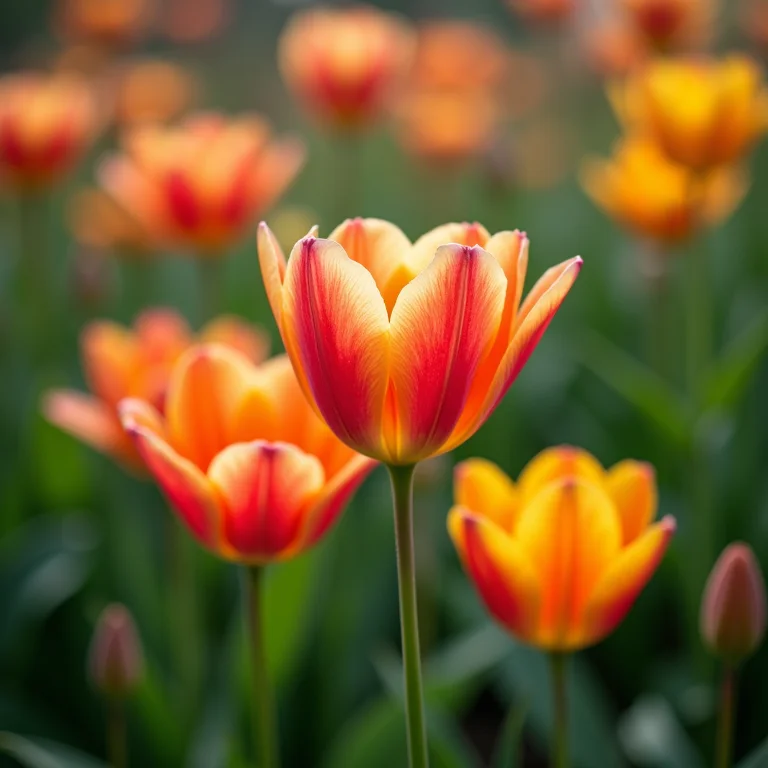 Flores coloridas no Jardim Botânico do Brooklyn