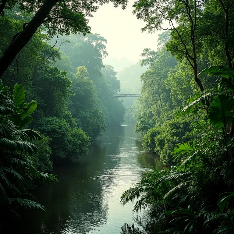 Floresta amazônica exuberante com vegetação densa