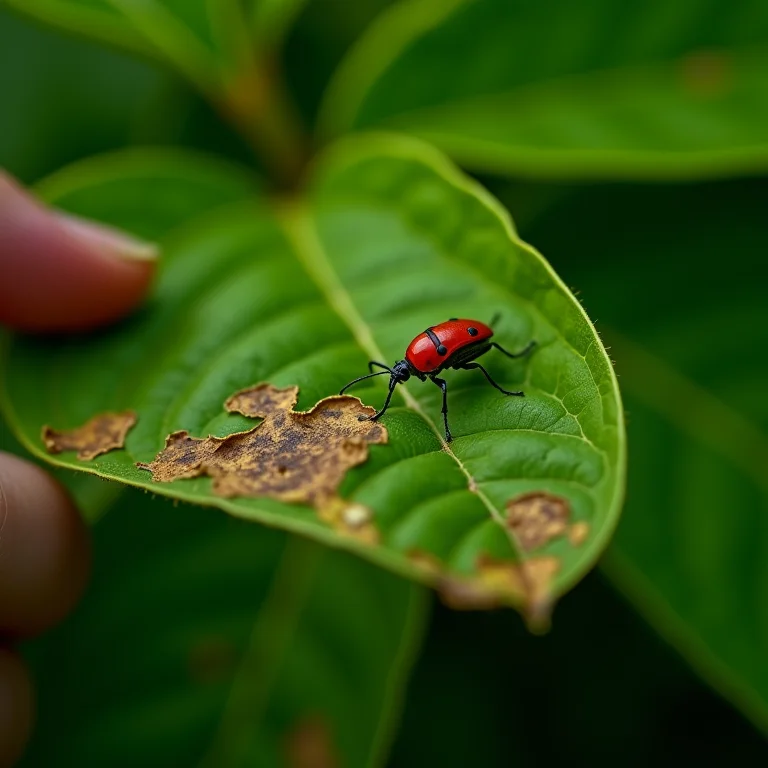 Folhas de orquídea afetadas por pragas