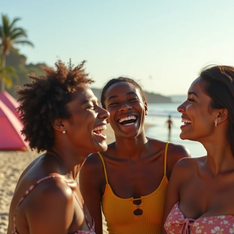 Grupo de amigos se divertindo na Praia do Futuro