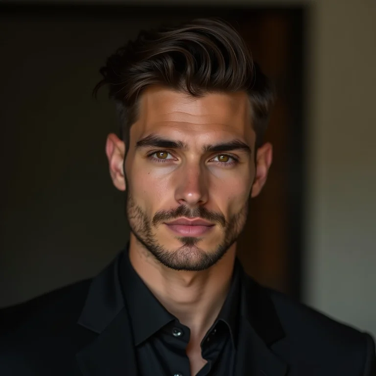 Homem com rosto oval exibindo corte de cabelo versátil.