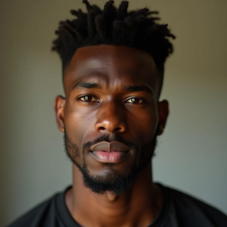 Homem negro com corte de cabelo estiloso