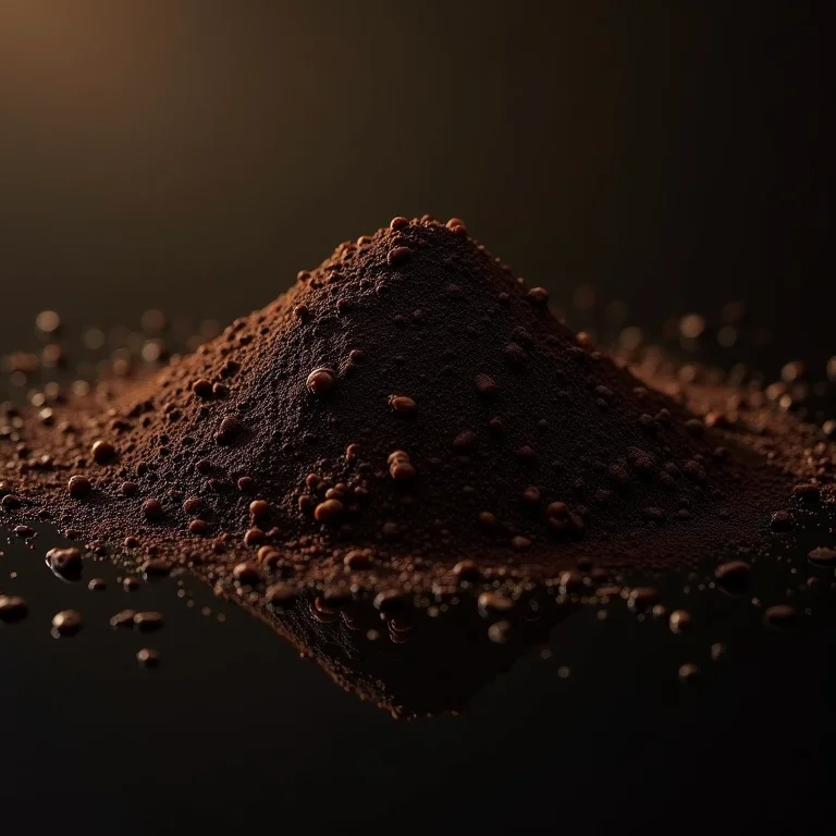 Húmus de minhoca escuro e granulado