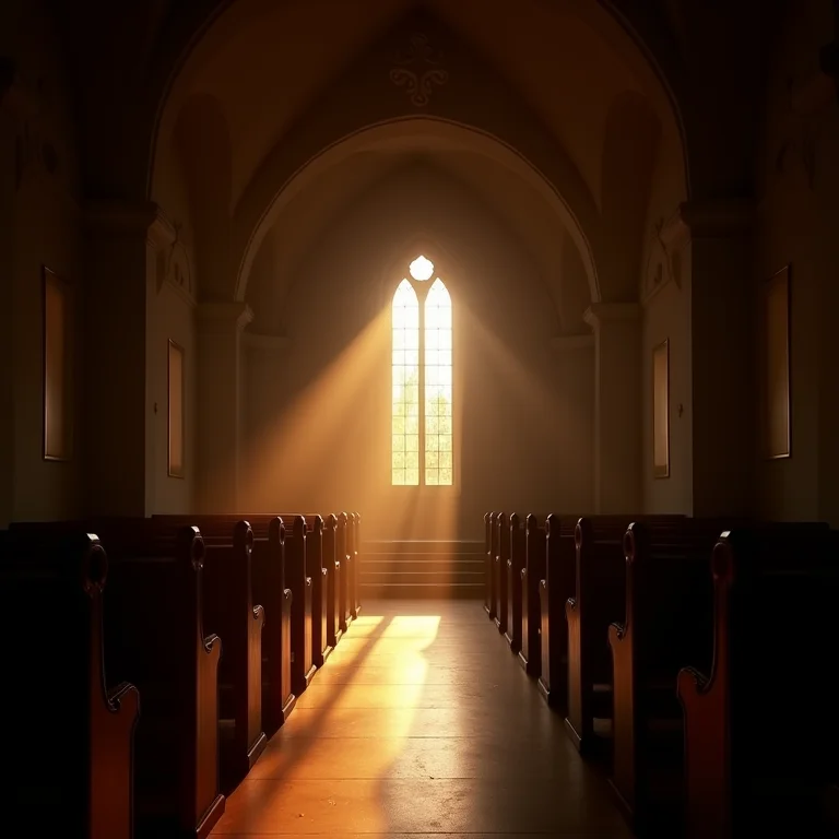Igreja com iluminação inadequada para decoração de casamento