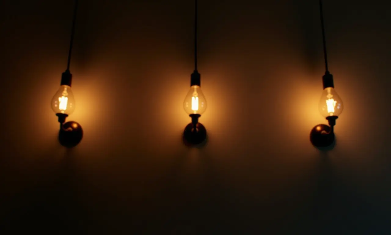 Iluminação aconchegante em uma barbearia.