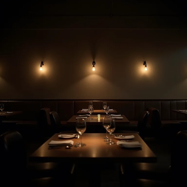 Iluminação inadequada em uma sala de jantar