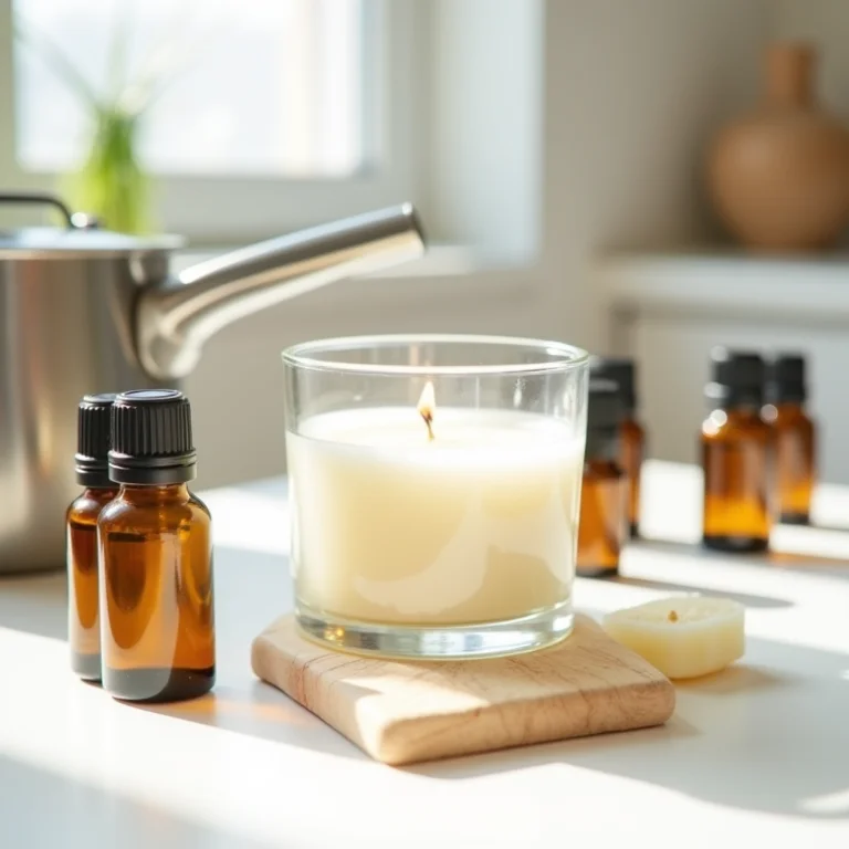 Ingredientes e utensílios para fazer velas aromáticas artesanais