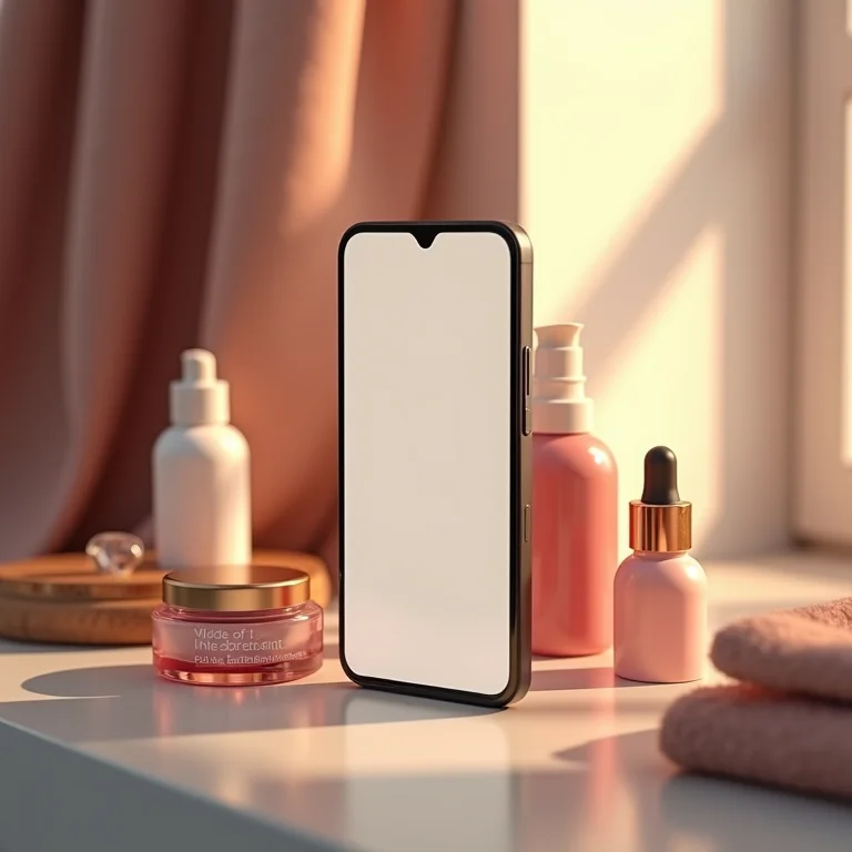 Interface de plataforma de marketing de influência em smartphone.