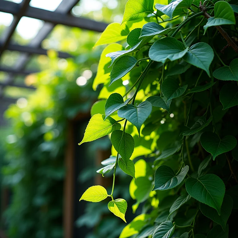 Jade vine cascata de uma treliça.