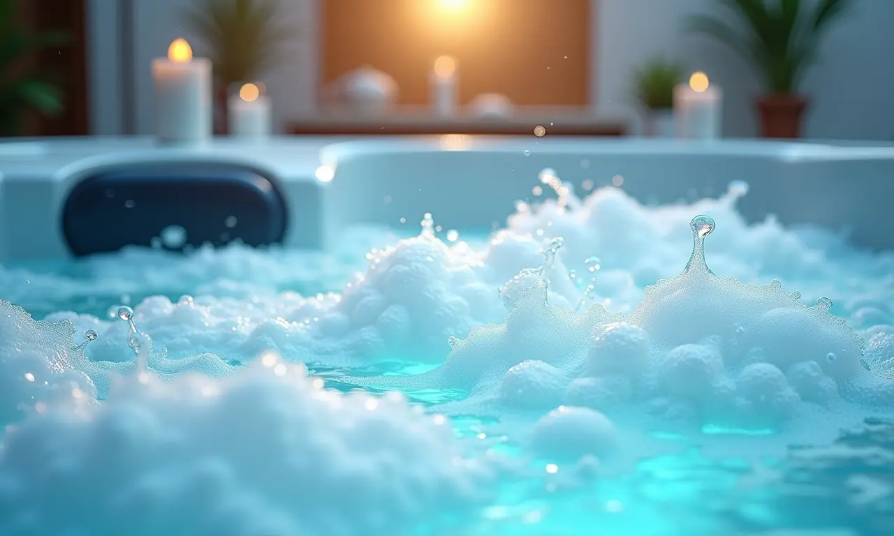 Jatos de hidromassagem promovendo relaxamento e melhora da qualidade do sono.