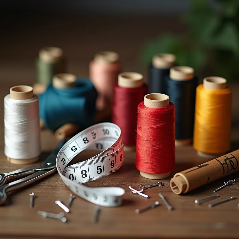 Kit de costura com materiais básicos para fazer barra de calça