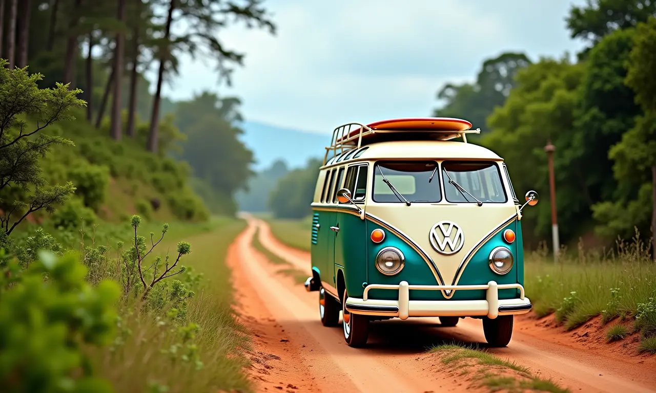 Kombi vintage a caminho de Trancoso.