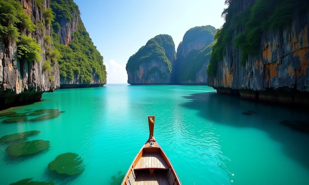 Lagoa escondida em Palawan, Filipinas, cercada por falésias calcárias.