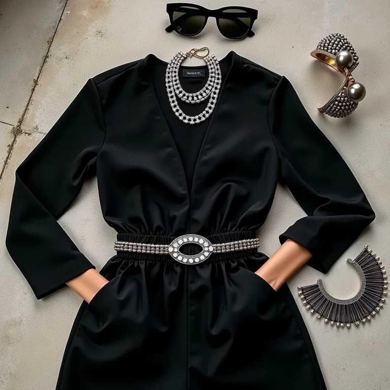 Look all black com acessórios statement para show de trap.