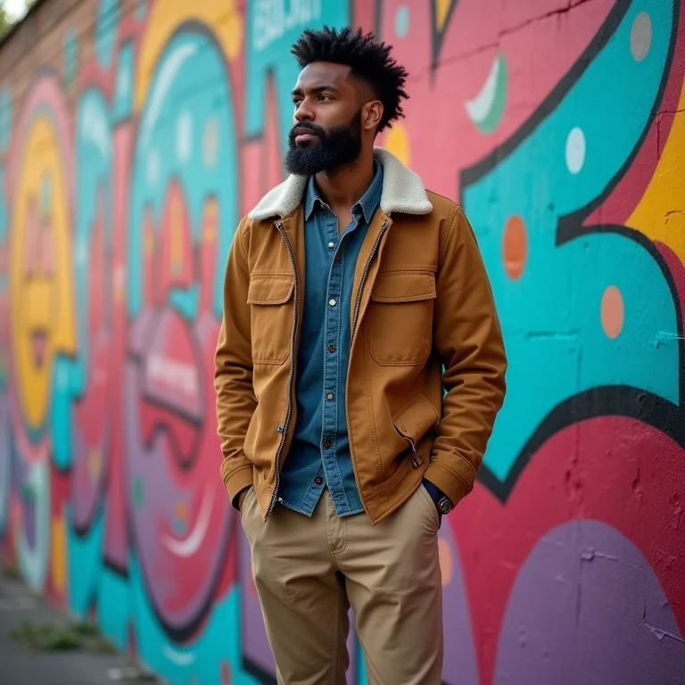 Look criativo com calça chino e jaqueta