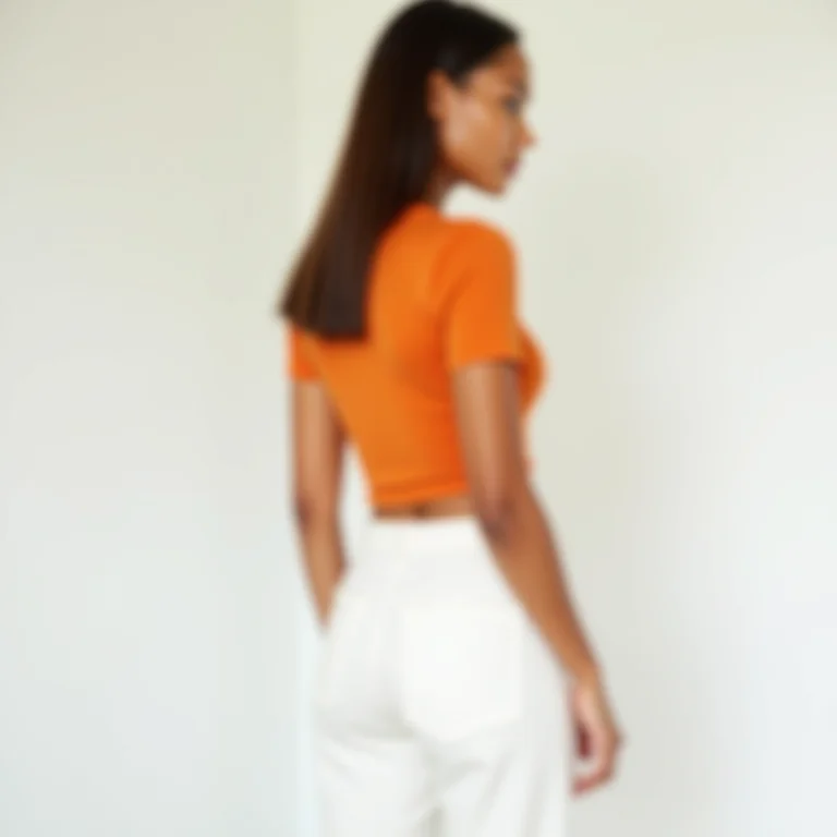 Look luminoso com laranja e branco