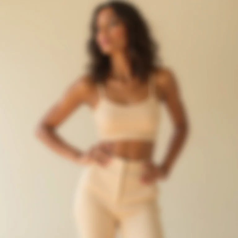 Look monocromático neutro para viajar.