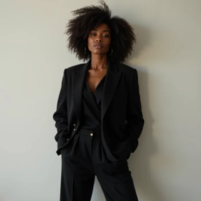 Look monocromático preto para alongar a silhueta