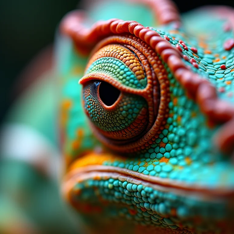 Macro de olho de camaleão