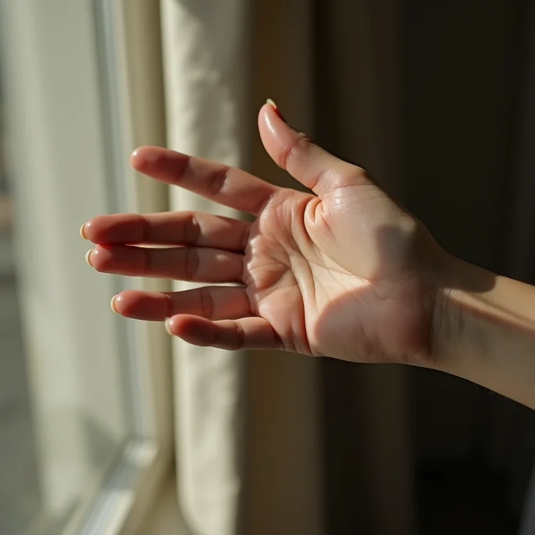 Mão com pele ressecada e descamando