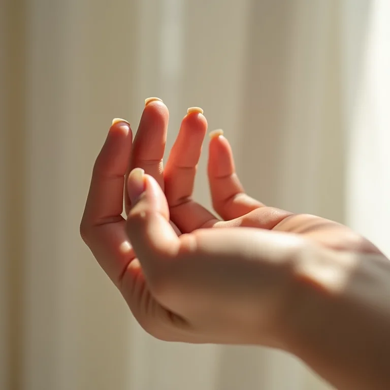 Mão de mulher aplicando top coat para proteger as unhas.