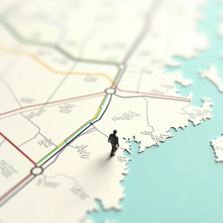 Mapa do metrô de Boston com destaque nas linhas