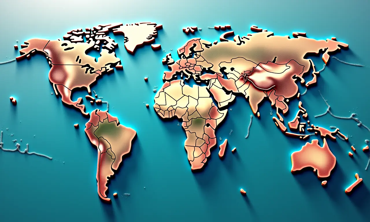 Mapa global mostrando o impacto do Canal do Panamá nas rotas marítimas.