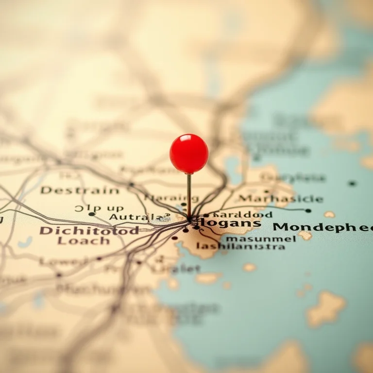 Mapa vintage de Boston com marcador no aeroporto