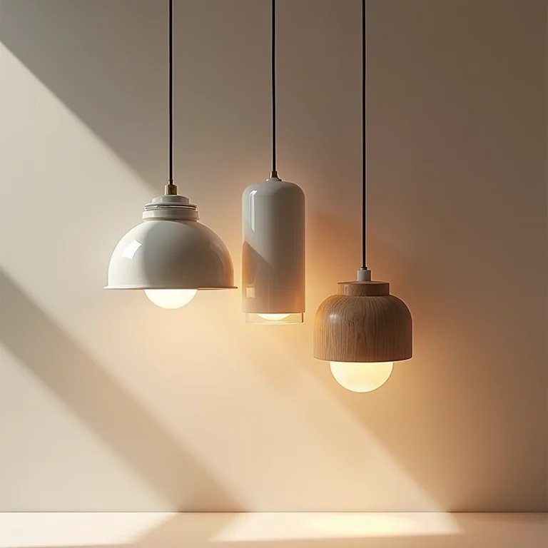 Materiais diversos para luminárias pendentes.