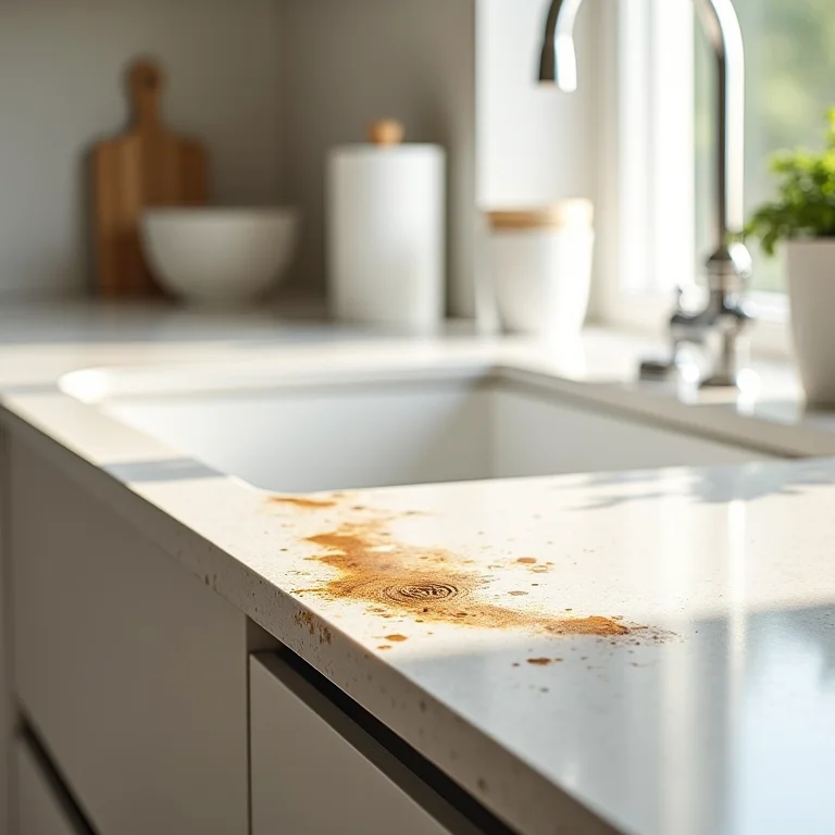 Materiais inadequados danificados em uma cozinha planejada.