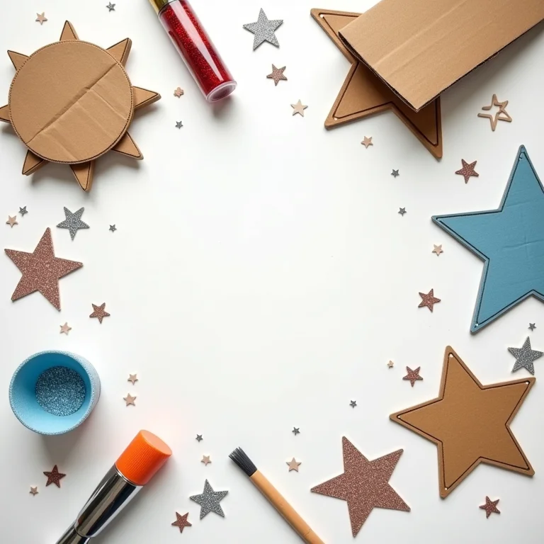 Materiais para decoração espacial DIY.