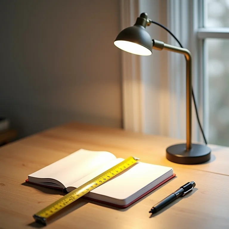 Medindo o espaço para instalar luminária pendente.