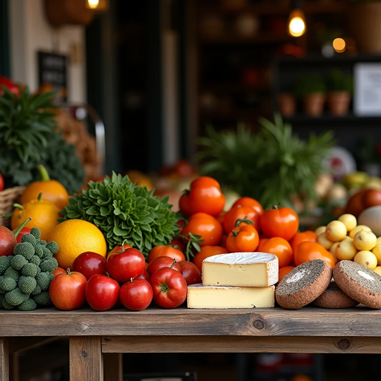 Mercado local em Assis, Itália