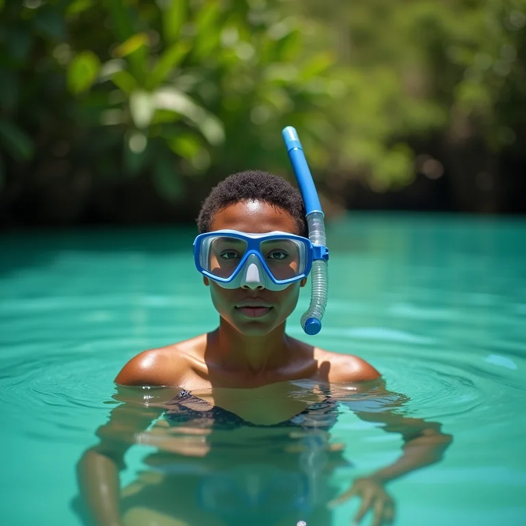 Mergulho em águas cristalinas em Bonito, MS.