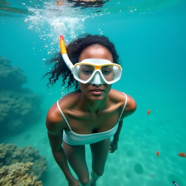 Mergulho em Fernando de Noronha com vida marinha vibrante.