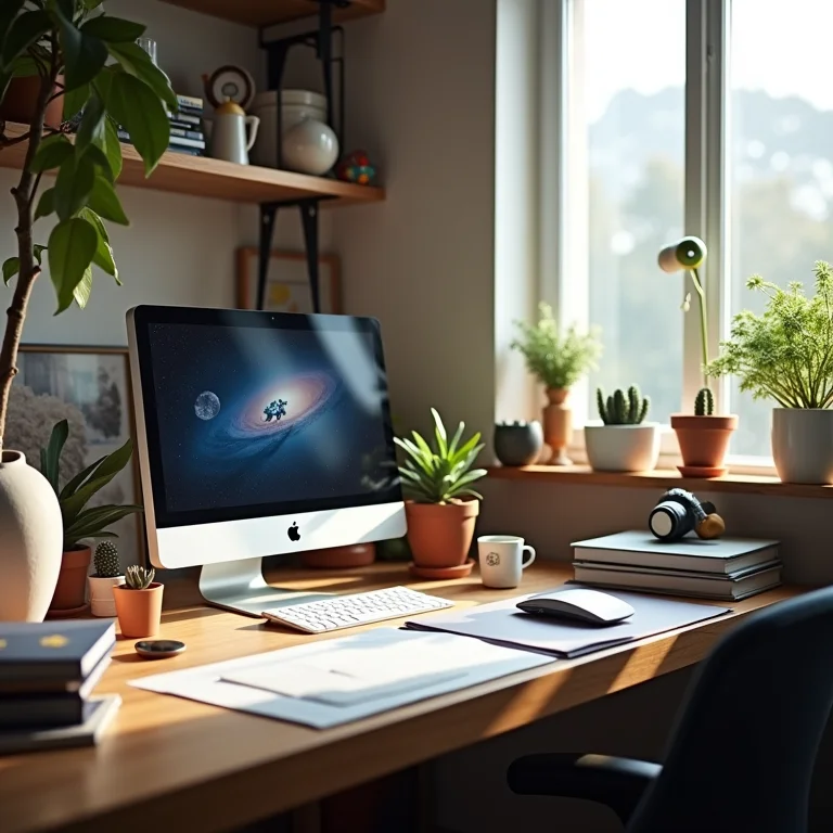 Mesa de estudos poluída com excesso de objetos espaciais.
