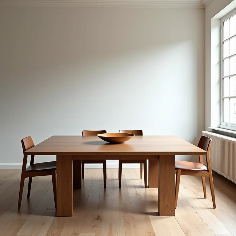 Mesa de jantar muito grande em uma sala pequena