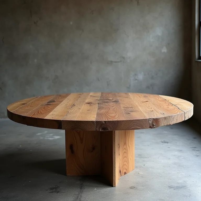 Mesa de madeira rústica em ambiente inadequado