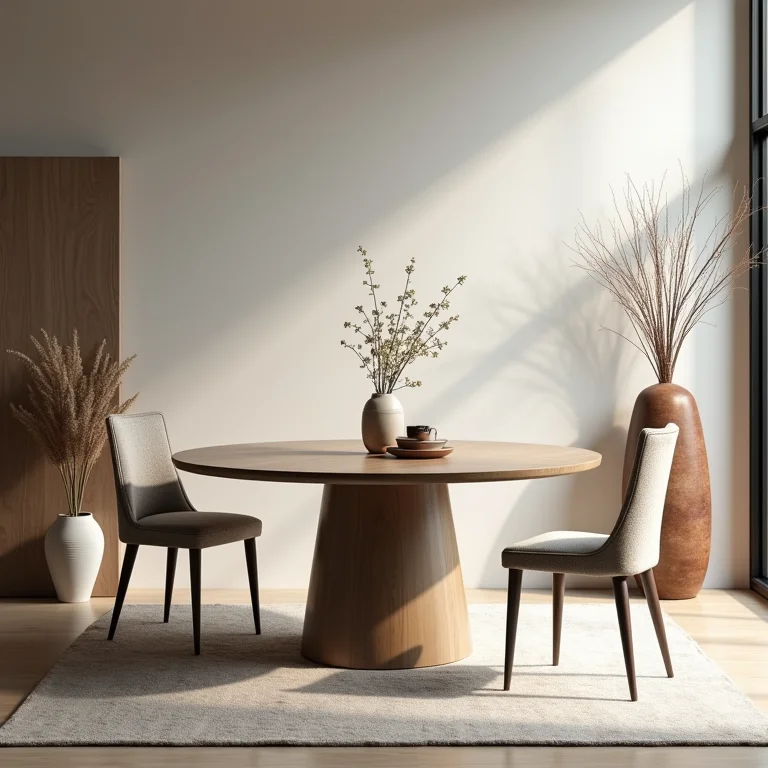 Mesa redonda moderna em ambiente vintage