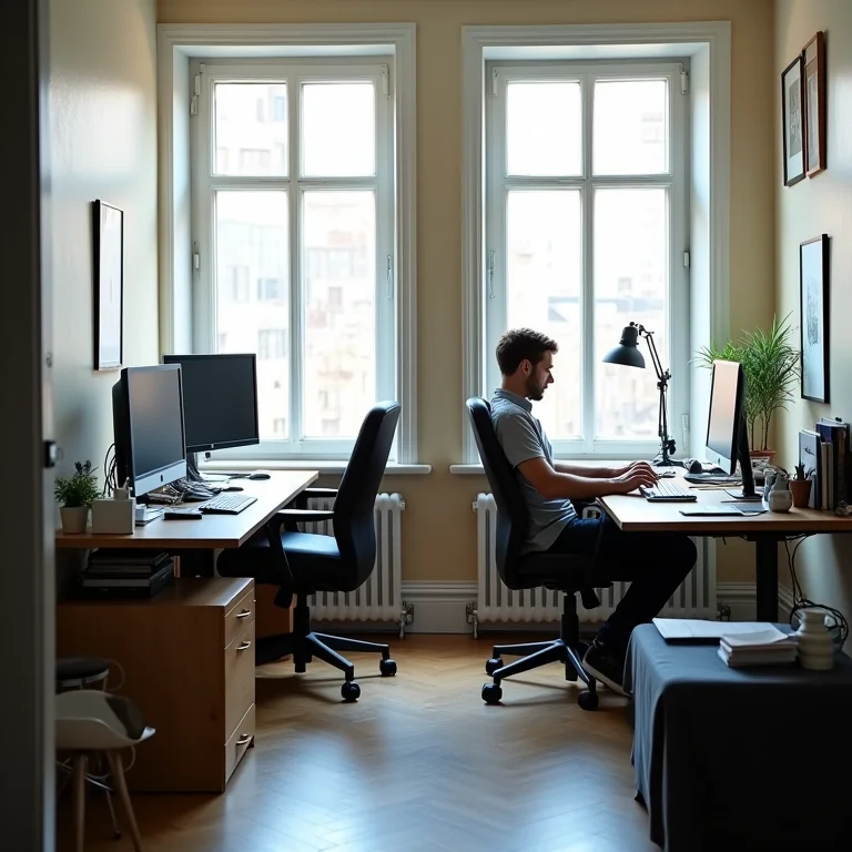 Mobiliário inadequado em home office compartilhado