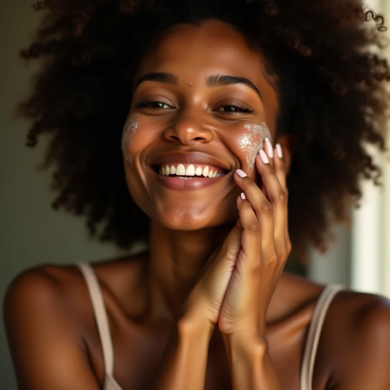 Mulher aplicando hidratante na pele ressecada