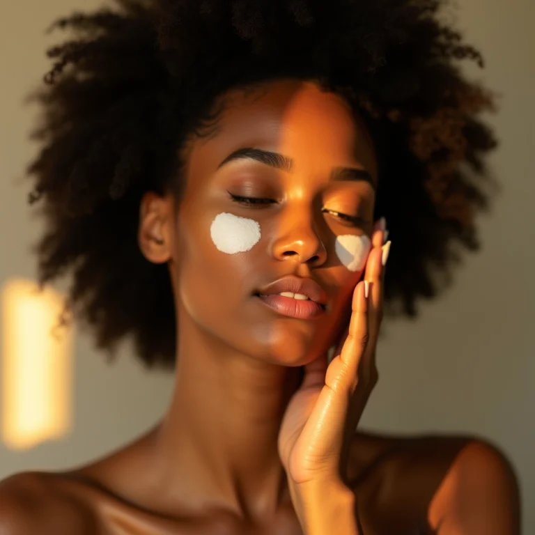 Mulher aplicando protetor solar no rosto