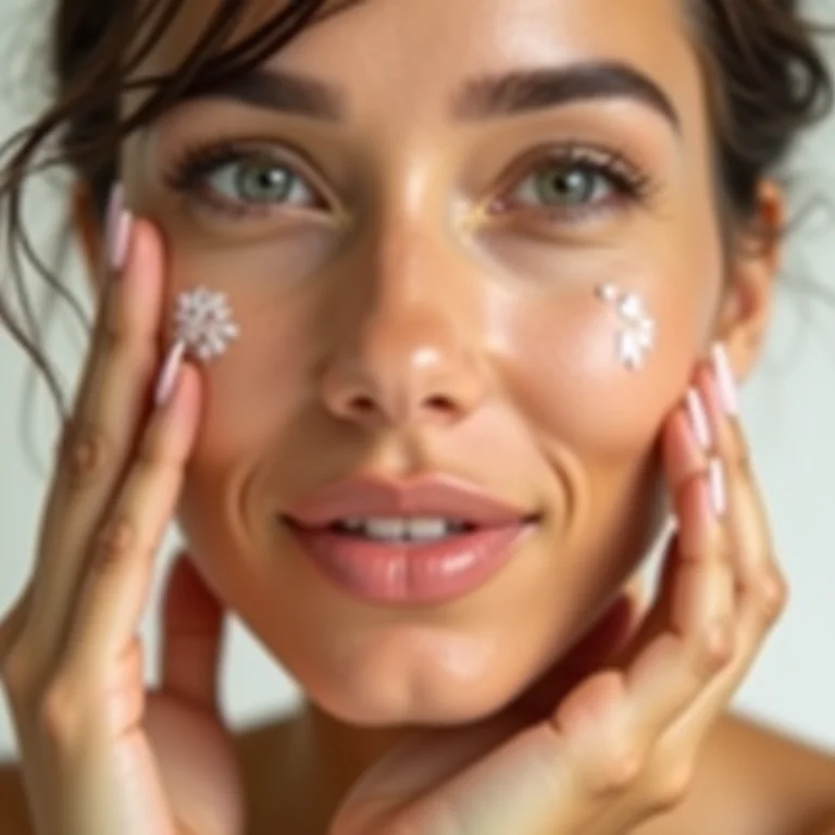 Mulher aplicando sérum antioxidante no rosto