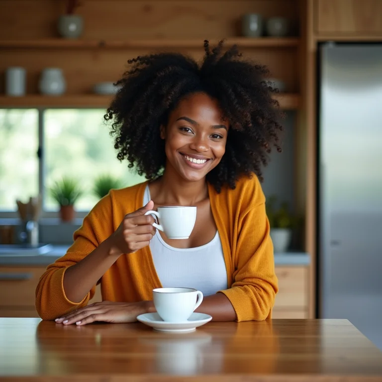 Mulher aproveitando a bancada americana para relaxar