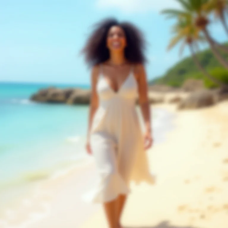 Mulher aproveitando a Praia do Francês em Maceió.